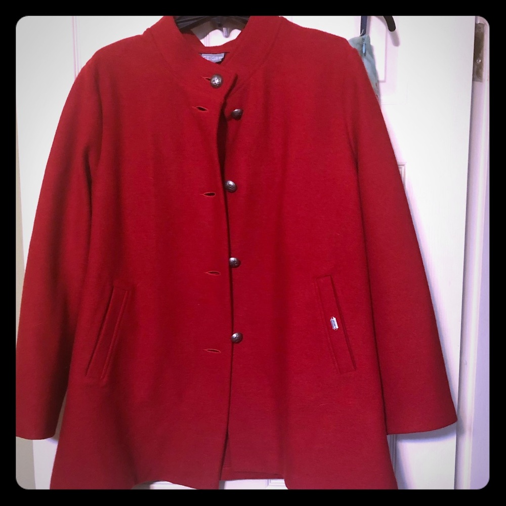 Red wool coat